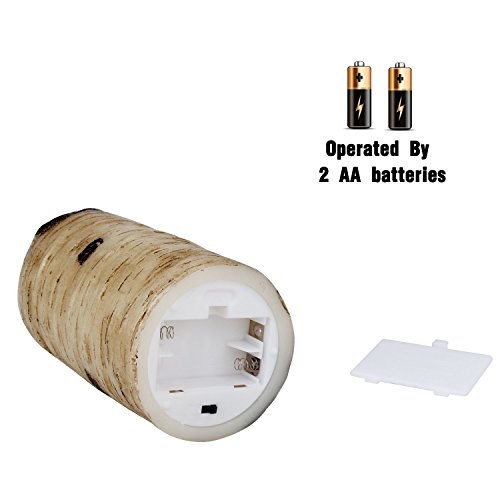 Flameless Candles with brich Effect 4" 5" 6" Set of 3 Dripless Real Wax Pillars Include Realistic Dancing LED Flames and 10-Key Remote Control with 24-Hour Timer Function -AntizerTM