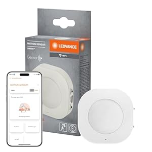 LEDVANCE SMART WIFI intelligenter Bewegungsmelder für Smart Home im Innen- und Außenbereich, ohne Kabel, weiß, Steuerung via App, integrierter wiederaufladbarer Akku und einfaches Aufladen über USB-C
