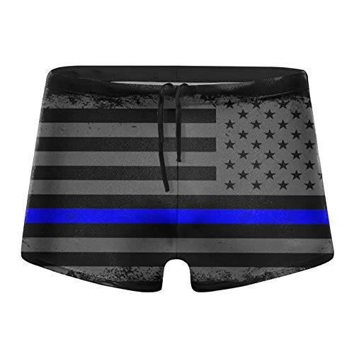 Men'S USA Flag Swimwear Boxer Briefs Swim Trunk Triangle Thong Bikini Swimsuit
