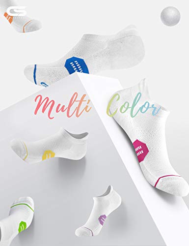 Image of CS CELERSPORT 6 Pack Women's Ankle Running Socks Cushioned Low Cut Tab Athletic Socks