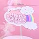 Kawailay 7 Geburtstag Tortendeko Mädchen 7th Geburtstag Kuchendeko Happy Birthday Regenbogen Cake Topper Wolken Sterne Kuchen Deckel für Mädchen Geburtstag - Rosa