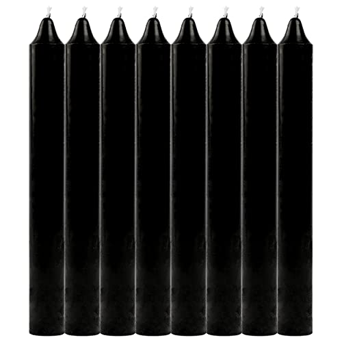 Pack de 8 Velas Cilíndricas de Parafina Pura y Mecha de Algodón,
