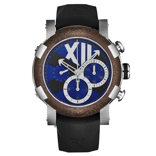 Romain Jerome Men's 'Titanic-DNA Chronograph Blue Dial Black Rubber Strap Automatic Watch RJ.TI.CH.501.10