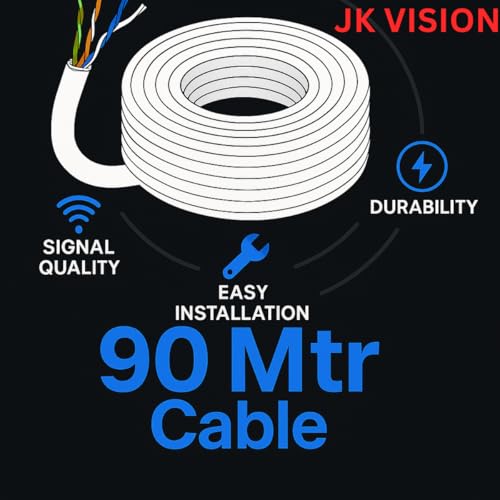 Image of JK Vision 2.4MP ColorVu CCTV Camera System for Home, Office, School (1 Bullet, 1 Dome, 500 GB Hard Disk, 4 Channel Power Supply, DVR, 90Mtr Cable, BNC /DC)