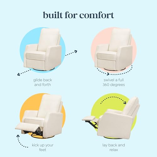 DaVinci Lucas Pillowback Swivel Glider Nursery Recliner, Cozy Cream Boucle - image 4