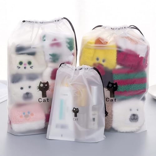 Image of Pristu Shoe Bag Cover for Shoe Storage & Travelling Drawstring Bags Waterproof, White (18)
