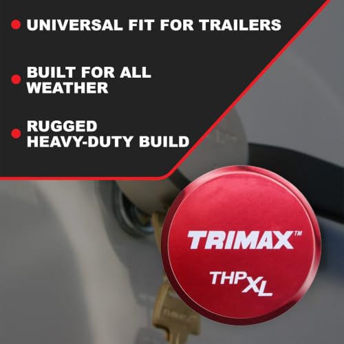 Image of Trimax, (THPXLALRD), Red, Solid Aluminum Hockey Puck Internal Shackle Lock, Universal Fit