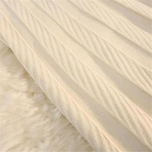 Women Thick High Waist Skirts Women Casual A Line Pleated Warm Skirts Solid Color Knit Long Drees3