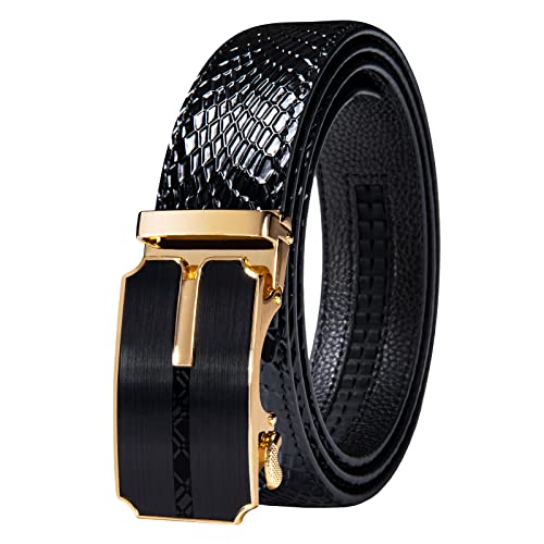 Image of Dubulle Men's Ratchet Belt Gold /Black /Red /Green /Blue /White Automatic Buckle Business Casual Belt Gift - Adjustable Fit
