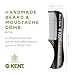 KENT A 81T Graphite X-Small Men's Beard Mustache Pocket Comb, Fine Toothed for Facial Hair Grooming and Styling. Hand-Made of Quality Cellulose Acetate, Saw-cut Hand Polished. Made in England