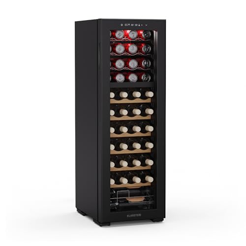 Klarstein Bovella 44 Duo+ Weinkühlschrank – 44 Flaschen, 2 Zonen, 5–18°C, Touch-Bedienung,...