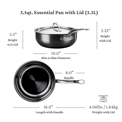 Image of Hestan - NanoBond Collection - Titanium All-In-One Pan, Induction Cooktop Compatible, 3.5 Quart