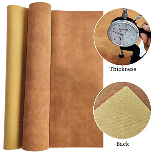 XHT Suede Faux Leather Fabric 30x135cm Waterproof Synthetic PU Leather for Earrings Pouches Hair Bows Making (Brown) - Image 3