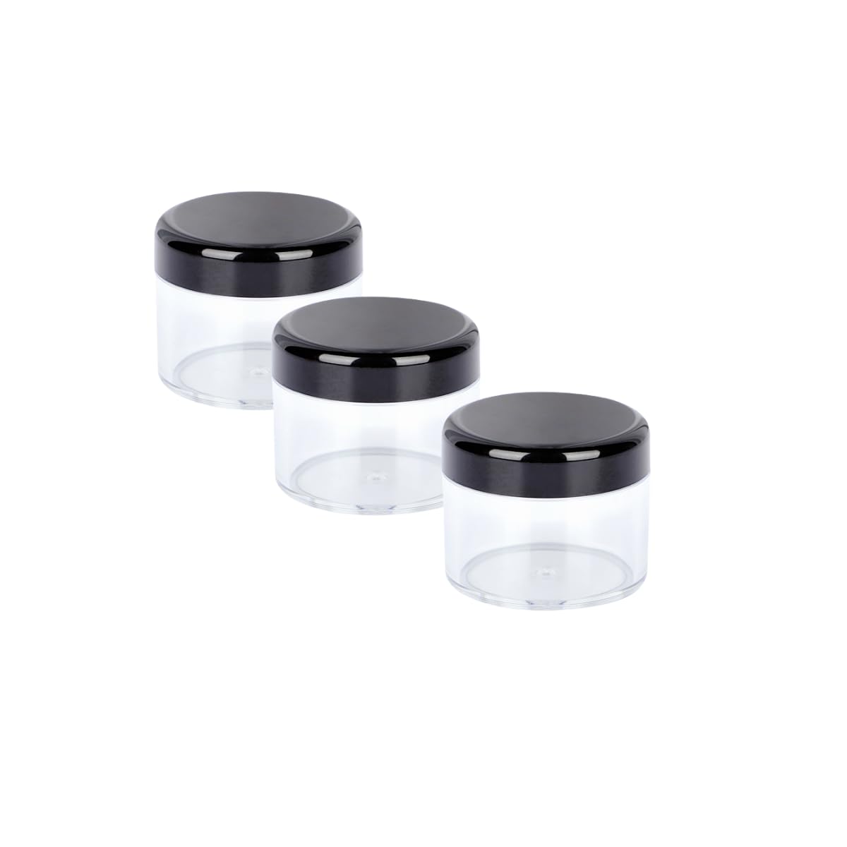 3PCS 10g/10ml Cream Dispenser Boxes Sample Pots Travel Cream Pots Black Cosmetic Containers Empty Plastic Cosmetic Jars Sample Jars with Lids for Creams, Sample, Make-Up Storage