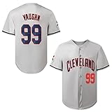 XVNDJ Herren #99 Ricky Vaughn Trikot 90er Jahre Hip Hop Kleidung Film Baseball Trikot genäht Sport Fan Baseball Trikots, Grau, XL