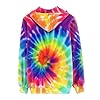 Biyejit Women's Novelty Print Zip Up Hoodies Long Sleeve Hooded Sweatshirt Jacket with Pocket, Rainbow Tie Dye, Medium #2