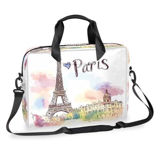 Bolso para laptop tipo mensajero con diseño de Torre Eiffel