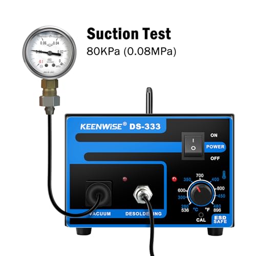 Image of Desoldering Gun, 120W Electric Solder Sucker, Strong 80kPa Suction, Variable Temp Control (536F - 896F), Dual-Column Vacuum Pump, Single-Handed Operation for Electronics and Industrial Use