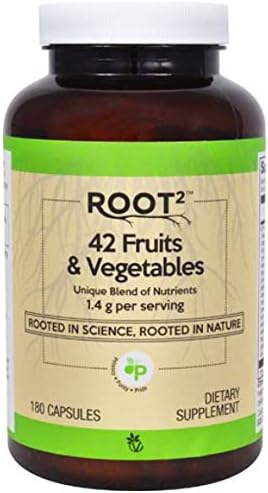 Vitacost ROOT2 42 Fruits and Vegetables 1.4 Gram Per Serving - 180 Capsules