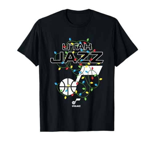 NBA Utah Jazz Christmas Lights Holiday Logo T-Shirt