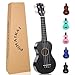 POMAIKAI Soprano Wood Ukulele Rainbow Starter Uke Hawaii kids Guitar 21 Inch with Gig Bag for kids Students and Beginners (Black)