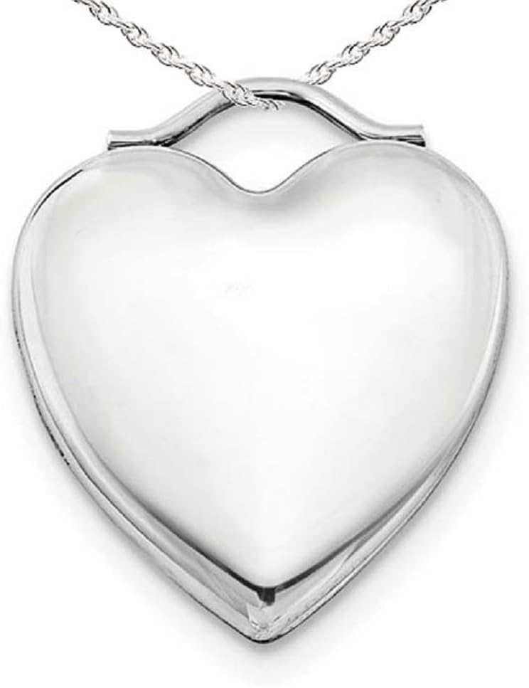 PicturesOnGold.com Sterling Silver Classic Heart Photo Locket with Bar