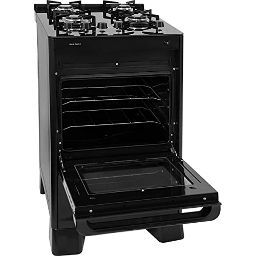 Fogão Max Cook Mesa de Vidro 4 Bocas Preto - SUGGAR - FGV409PT