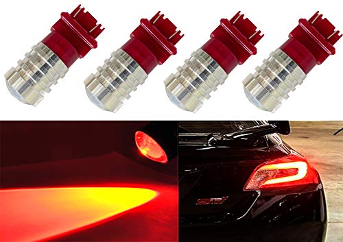 ICBEAMER 3157 LED Bulbs, 4 pcs 3056 3156 3157K 4057 4157 7.5W High Power Bright Red Projector For Tail Brake Stop Light