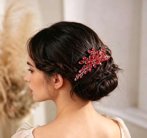 Peine para boda con cristales de metal multicolor miniatura 4