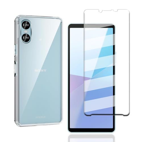 【1枚ガラスフィルム+1枚TPUソフトシェル】Xperia 10 VI SO-52E SOG14用の フィルム 液晶保護Xperia 10 VI 用の フィルム 強化ガラス 硬度9H 高透過率 気泡ゼロ 指紋防止 飛散防止For Xperia 10 VI