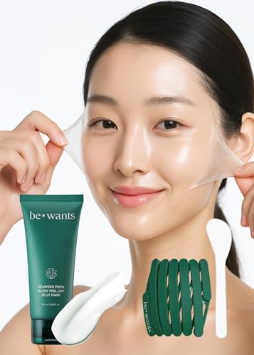 bewants Seaweed PDRN Glow Peel Off Jelly Mask – Includes Spatula &amp; Headband | Pore Minimizing Peel Off Face Mask | Soothing PDRN Skincare &amp; Vegan Skincare for Korean Glass Skin, 3.38 fl oz