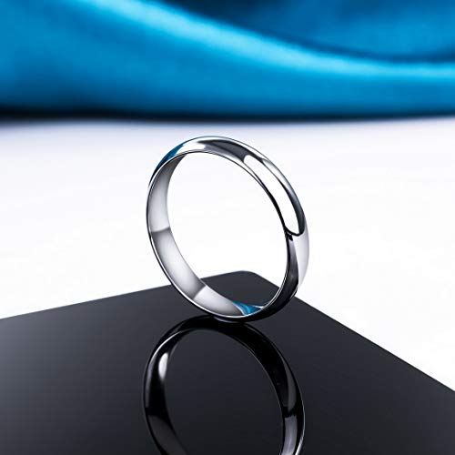 Inblue Personalized Promise Rings Engraving Name Date Custom Rings For Women Girls Best Friend Mothers Day Stainless Steel Wedding Band Ring Jewelry Valentines Gift For Her (Silver Color) #TOP2