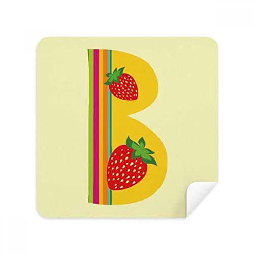 Tissu suédé pour lunettes et écran élimine les traces de doigts motif fraise alphabet