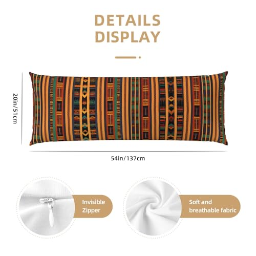 Housse de coussin de corps imprimée africaine longue et esthétique