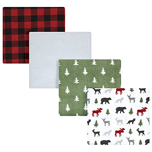Image of Hudson Baby Unisex Baby Cotton Flannel Receiving Blankets, Woodland Christmas, One Size