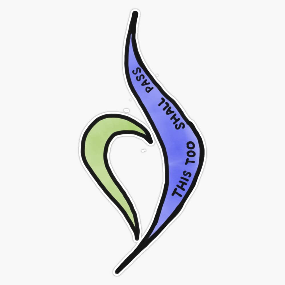 This Too Shall Pass - NEDA Symbol Bumper Sticker Vinyl Decal 5 inches