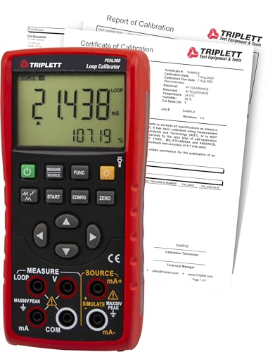 Triplett PCAL300 Loop Process Calibrator with Certificate of Traceability to NIST - Measure DC Voltage/Current and Source DC mA Current