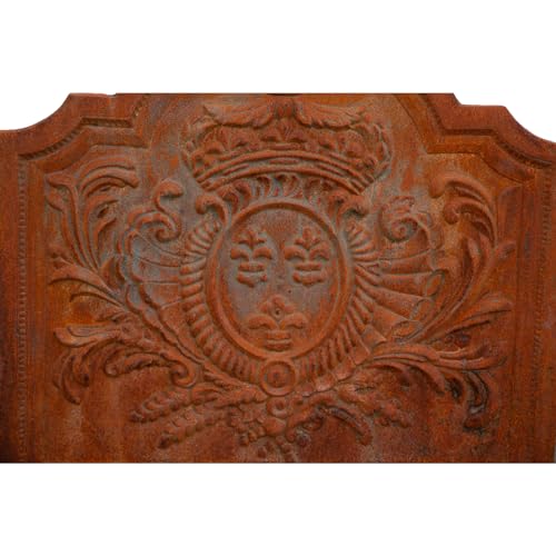 Biscottini Giebel mit Wappen 47 x 2 x 46 cm | Funktionelle und dekorative Kaminplatte | Giebel aus Gusseisen