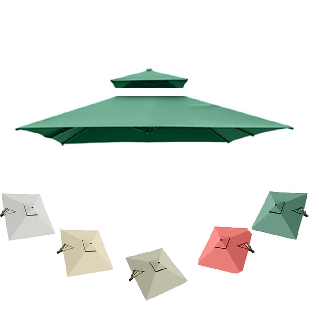 Toile de rechange pour parasol de terrasse 2,4m haut de gamme vert foncé