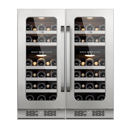 Image of Wine Fridge Refrigerator 30 Inch Wine Cooler Bundle Built-In or Freestanding Wine Fridge with Glass Door Large Capacity Holds 58 Bottles Beverage For Home Bar Kitchen