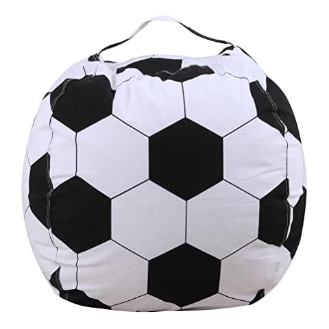 TiSkying Bean Bag Chair Cover Without Filler, 18 Inch Beanbag Cover with Zipper Large Rugby/Football/Volleyball/Baseball Printed Storage Sack for Stuffed Animal Plush Toy Clothes Quilts Cover