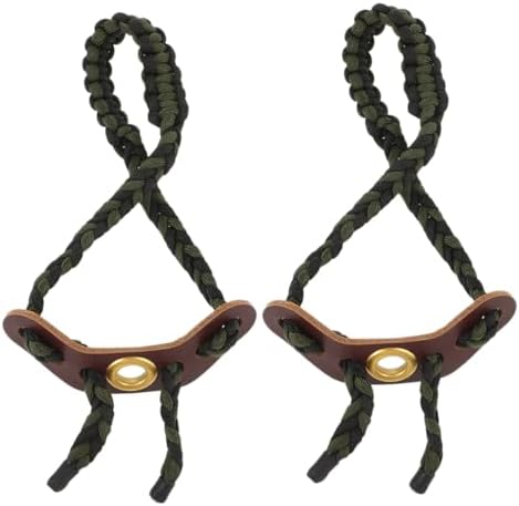 POPETPOP 2pcs Archery Wrist Sling for Compound Bow Nylon Braided Wrist Strap Bow Hunting Accessories Target Gear Camouflage Outdoor Friendly