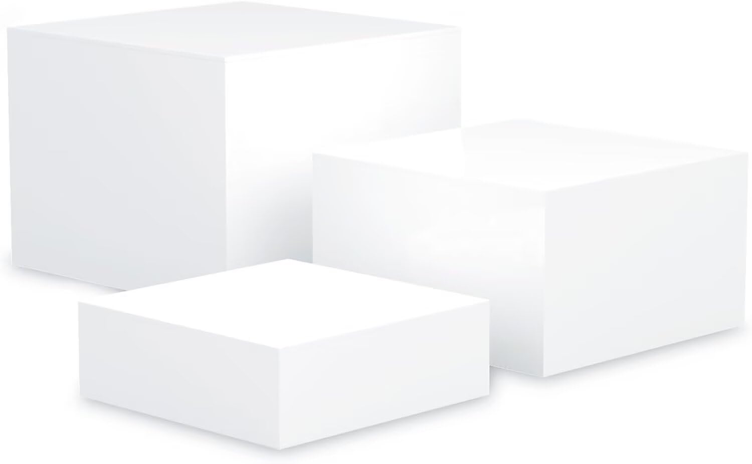 Rehausseurs de Buffet, 3pcs Élévateurs de Buffet en Acrylique, Présentoirs à Dessert Rehausseurs, Support Cubique pour Cupcakes, Bonbons, Brunch, Bjets Collection, Bijoux, Mariageset Fêtes