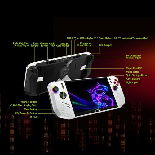 Image of msi Claw A8 PC Gaming Handheld: AMD Ryzen Z2 Extreme, 8 inch FHD+ 120Hz Display, 24GB LPDDR5x, 1TB NVMe SSD, SD Card Reader, Thunderbolt 4, Win 11 Home: White BZ2EM-070US