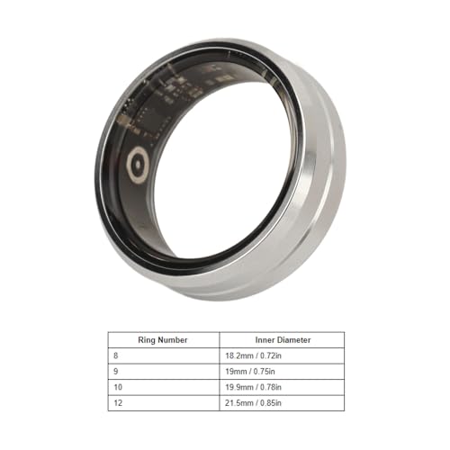 Bague de suivi de santé intelligente argent IP68 avec batterie 7 jours taille 10