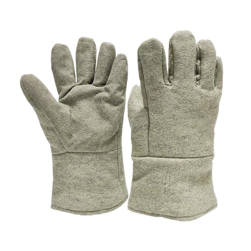 ESTINTENG 500 Degree High-Temperature Resistant Gloves, Anti Scald Five Finger Thickened Industrial Flame Retardant Gloves-GEEE15-34
