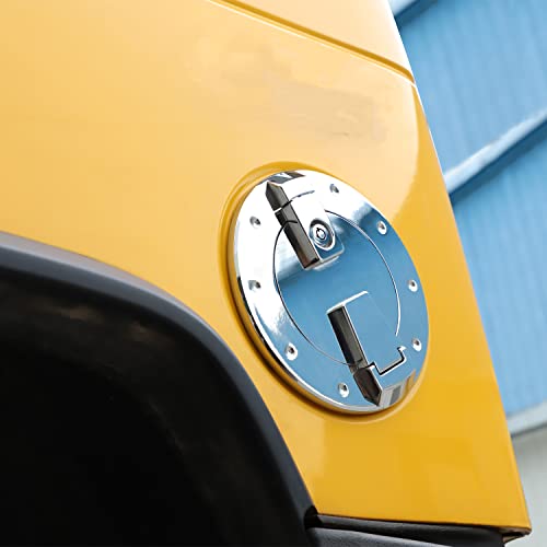 Silver Heavy Duty Barrel Lock Aluminum Exterior Accessories Chrome Locking Fuel Filler Door Gas Cap Tank Cover For Hummer H2 2003-2009 #TOP6