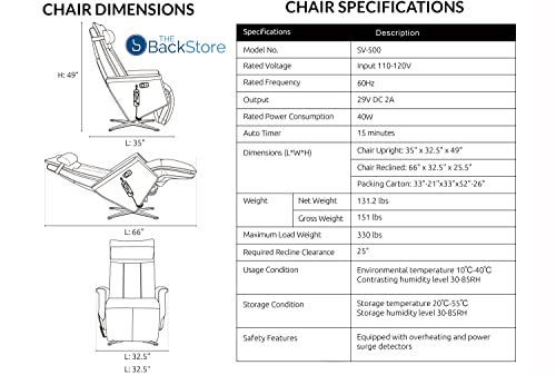Svago Sv500 Swivel Dual Power Infinite Position Zero Anti Gravity Recliner Chair With Heat And Air Massage - Taupe Leather With White Glove In-Home Delivery And Setup #TOP5