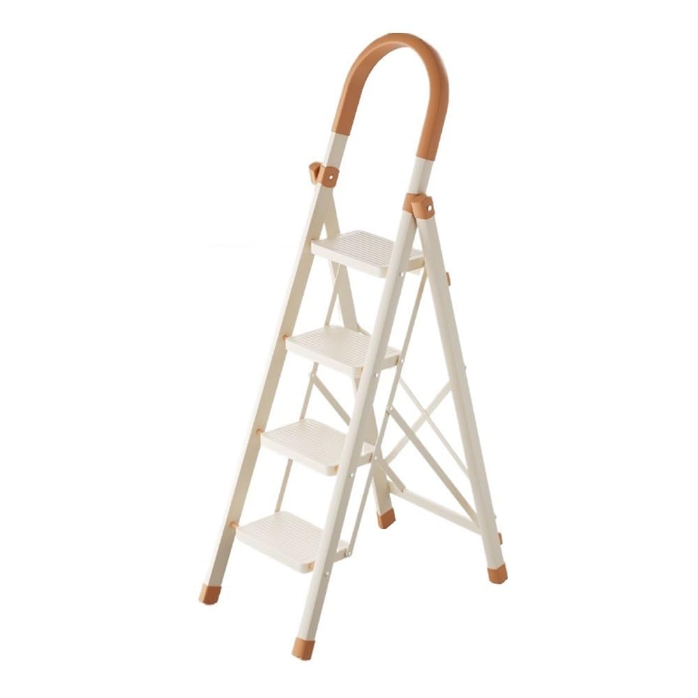 step ladder Home Folding Step Stool Small Indoor Reaching Stable Anti-Slip Handrail Lightweight Portable garage step ladder(Medium)