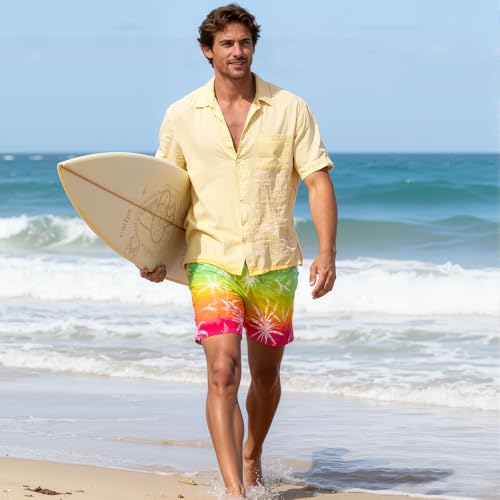 Image of Cozople Mens Swim Trunks 5.5 inch Compression Liner Swim Shorts Boxer Brief Lined Quick Dry Bathing Suit Swimwear